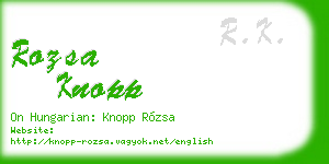 rozsa knopp business card
