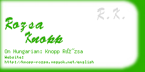 rozsa knopp business card